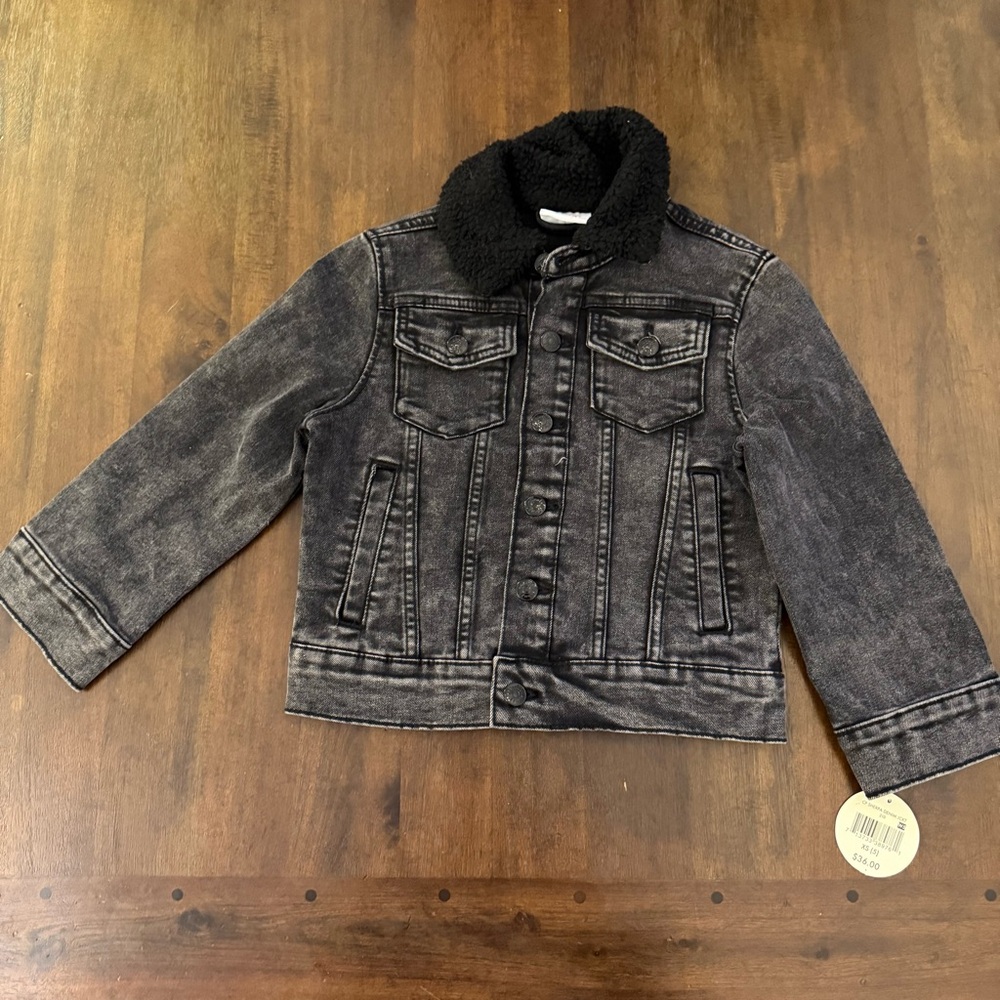 Children's Denim‎ Jacket with Black Faux Fur Collar